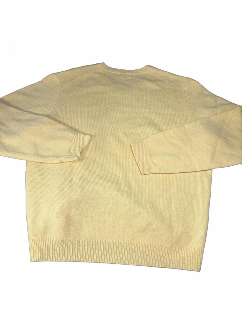 Club Room $80 100% Lambswool Men’s Large V-Neck Sweater Size L Yellow - Picture 2 of 8